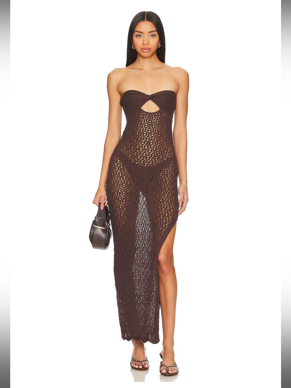 Superdown Marine Maxi Dress in Chocolate Brown